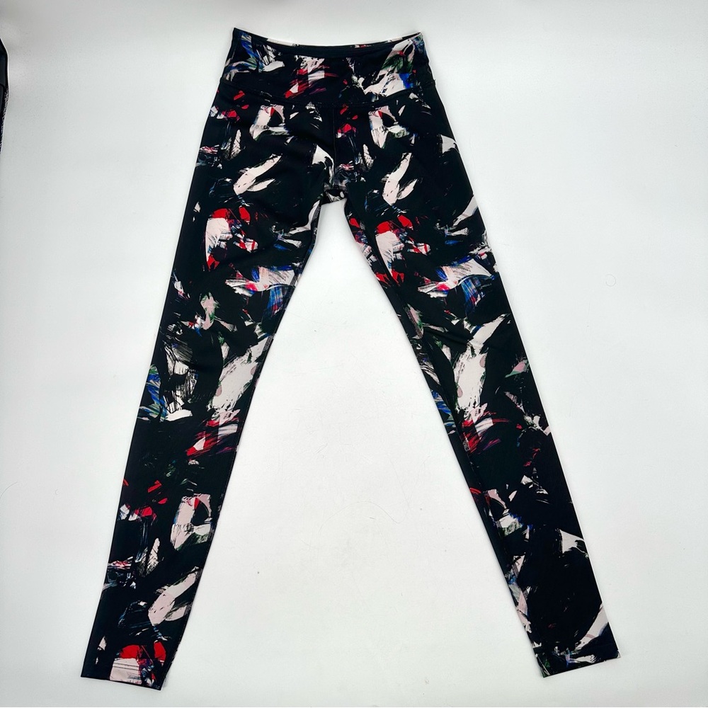 BEYOND YOGA Leggings Womens Small S Palette Knife Print Black Multi SU16AW